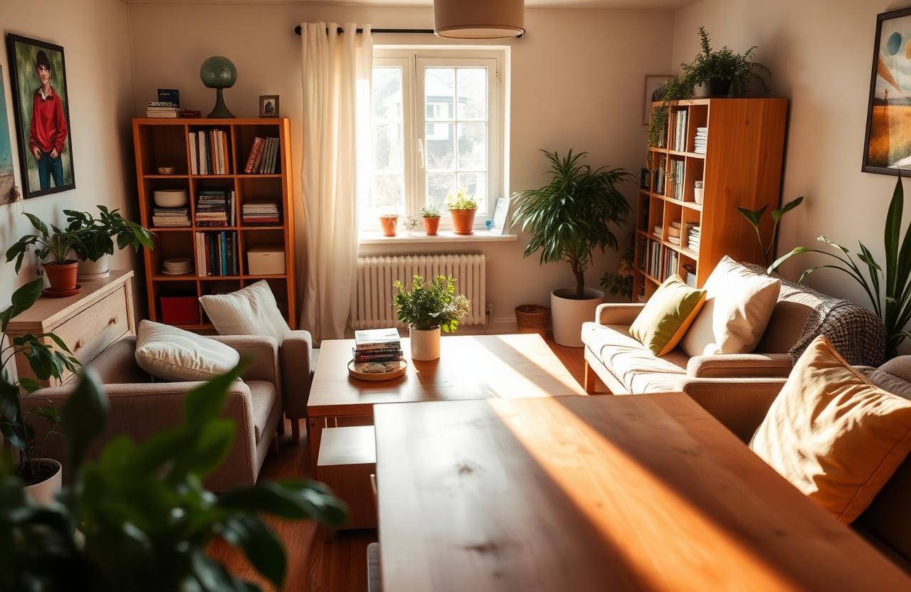 Gemütliches Wohnzimmer der Wohngruppe Nauen